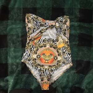 Stylish Multicolor Patterned Swimsuit